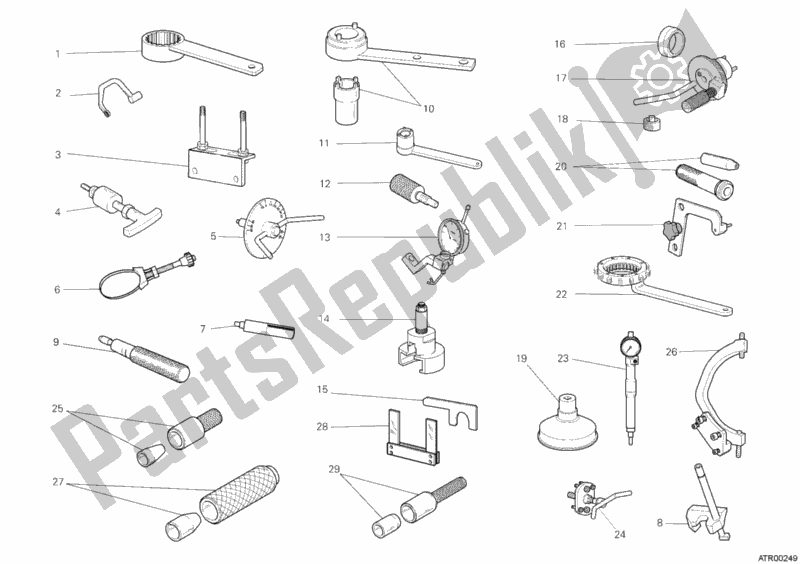 Alle onderdelen voor de Werkplaatsgereedschap, Motor van de Ducati Hypermotard 1100 EVO USA 2012